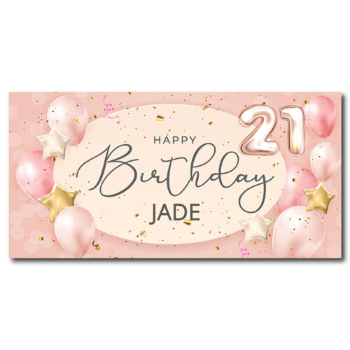 Beistle Happy 21st Birthday Banner Sign - 5 Feet Wide, 21 Inches Tall, All-Weather Plastic