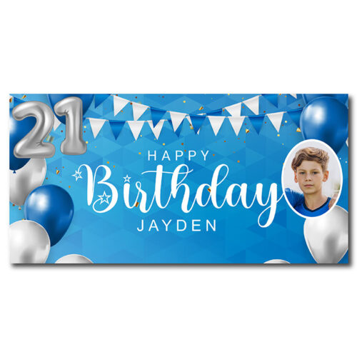 21st Birthday Banner - Blue