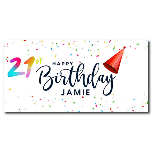 21st Birthday Banner - White