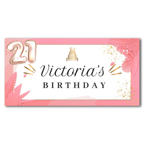 21st Birthday Banner - Pink