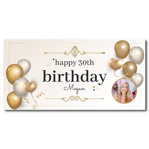 30th Birthday Banner - Beige
