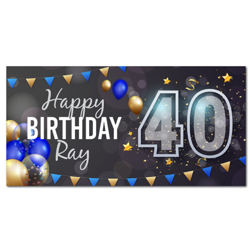 40th Birthday Banner - Grey