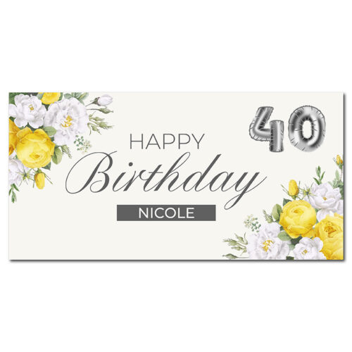 40th Birthday Banner - Yellow