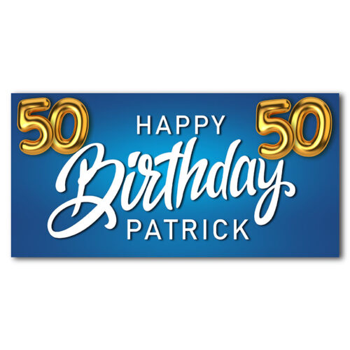50th Birthday Banner - Blue