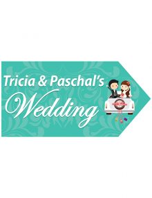 Wedding Road Sign - Teal