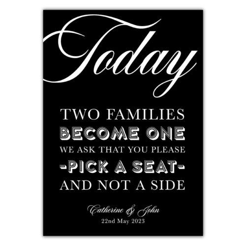 Two Families Sign - Black