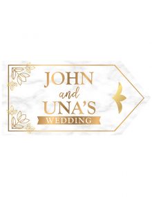 Wedding Road Sign - Gold