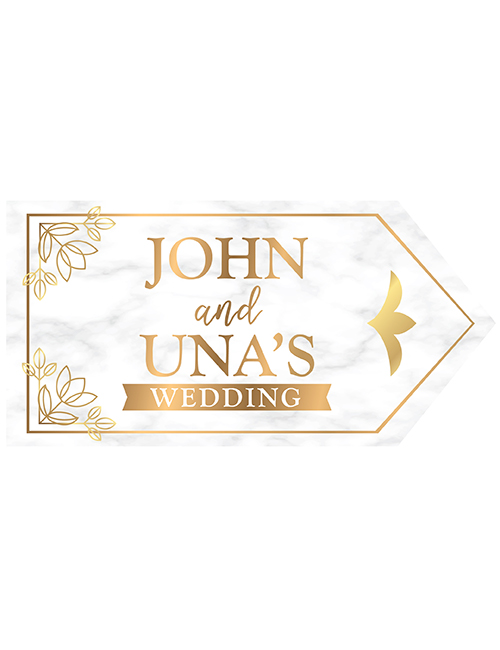 Wedding Road Sign - Gold