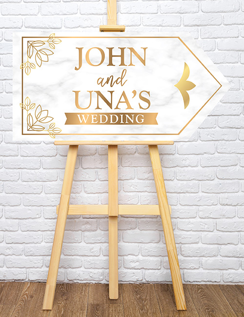 Wedding Road Sign - Gold - Image 2