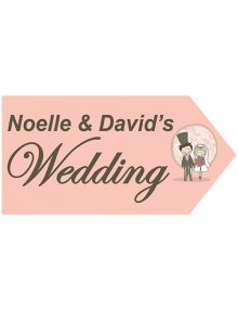 Wedding Road Sign - Pink Couple
