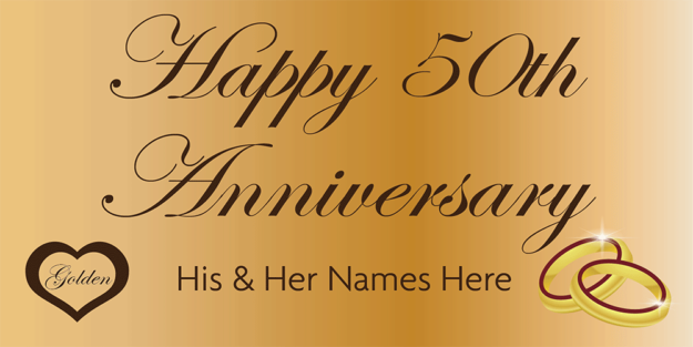 Anniversary Banner - Gold 50th