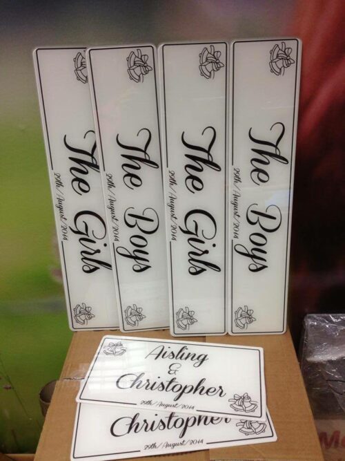 wedding number plates