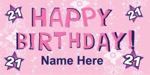 21st Birthday Banner - Pink