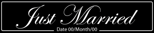 Just Married Black Wedding Number Plate