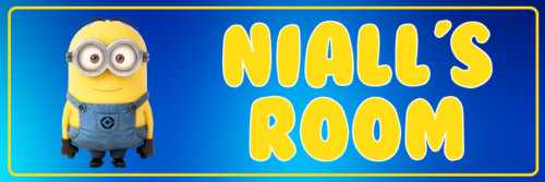 Minion Blue - Bedroom Door Sign
