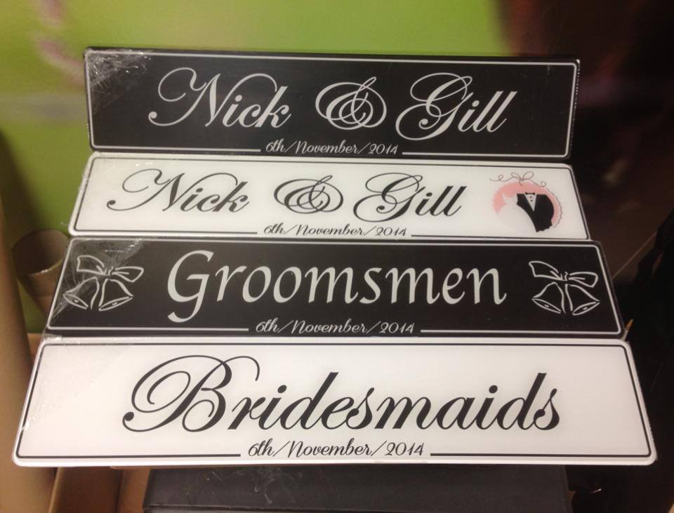 Groomsmen Black Number Plate
