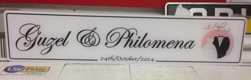 His & Her Couple Wedding Number Plate