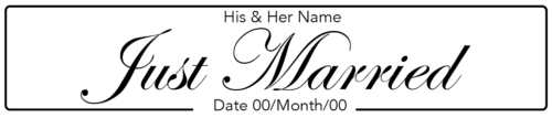 Just Married Italic Number Plate