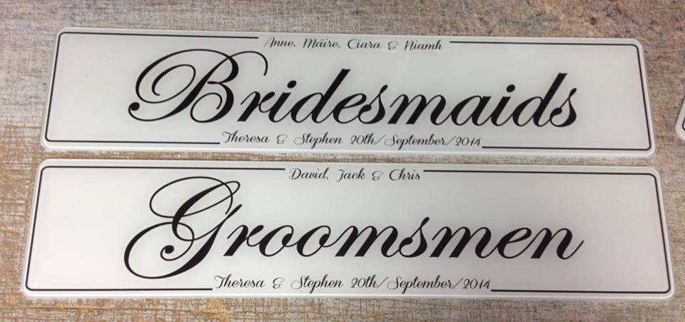 Just Married Italic Number Plate