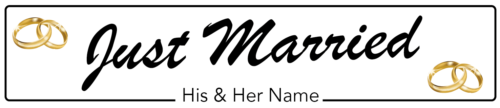 Just Married Rings Number Plate