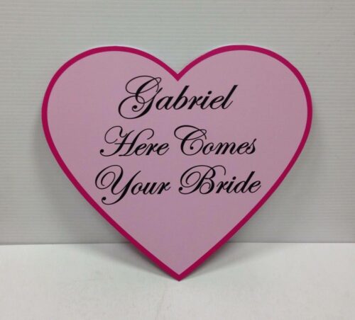 Wedding Sign Pink Heart