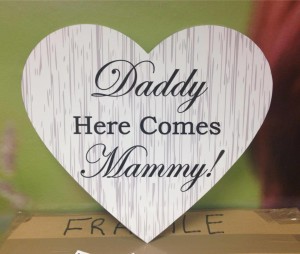 Wedding Sign Stripe Heart