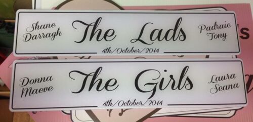 The Girls Italic Number Plate