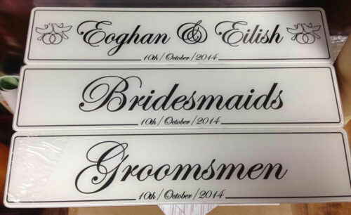 bridesmaids wedding number plate