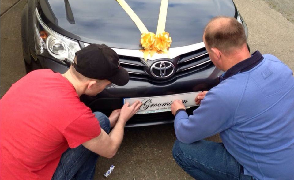 Groomsmen wedding number plate