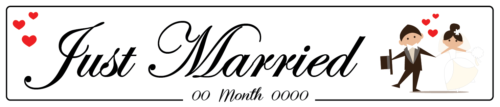 Just Married Love Couple - Wedding Number Plate