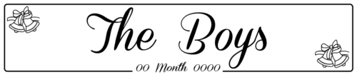 The Boys Bell - Wedding Number Plate