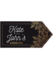 Wedding Road Sign Black Gold
