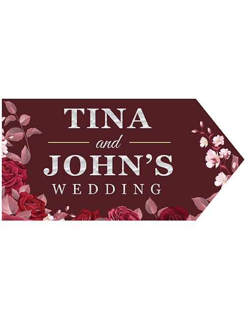 Wedding Road Sign - Burgundy
