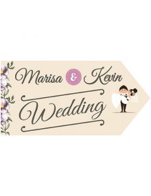 Wedding Road Sign - Floral