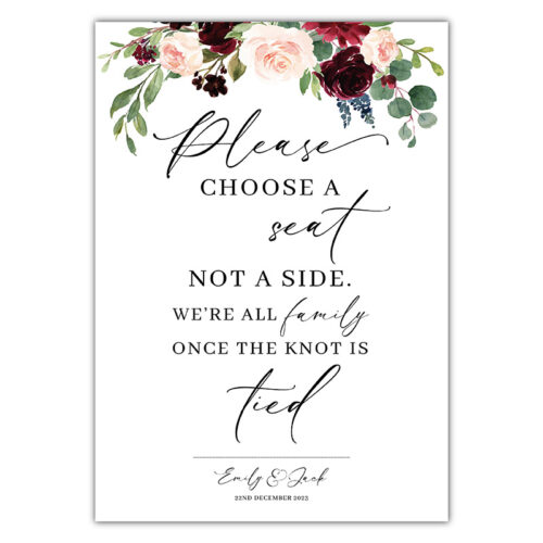 Choose A Seat Sign - Colour