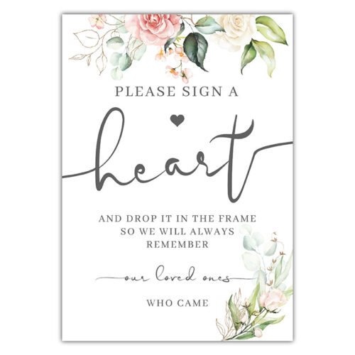 Guestbook Heart Sign - Charcoal