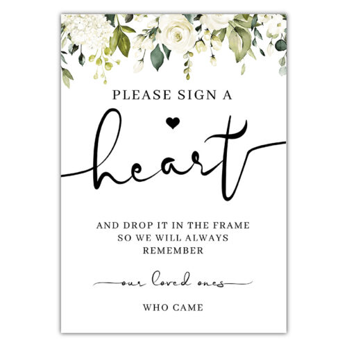 Guestbook Heart Sign - Ivory