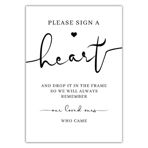 Guestbook Heart Sign - White
