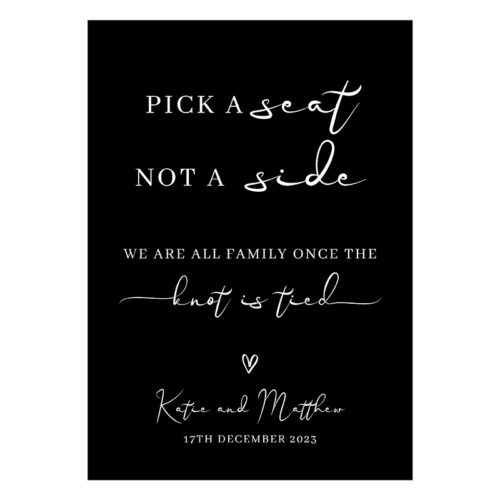 One Family Sign - Black