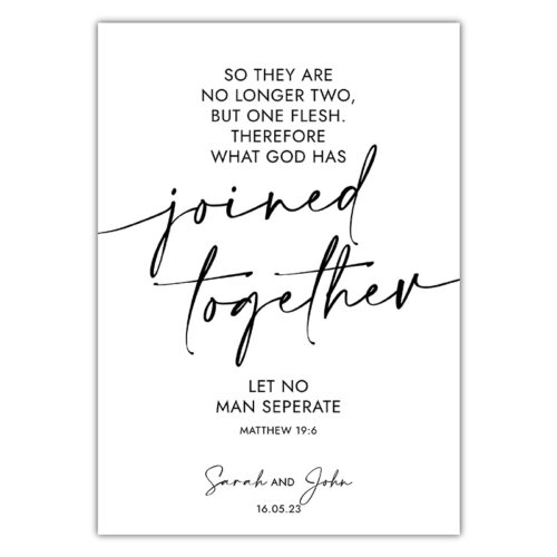 No Longer Two But One - White