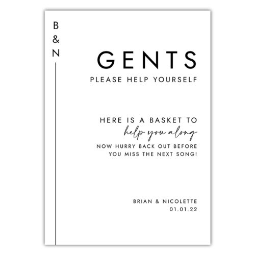 Bathroom Contents Sign - Gents