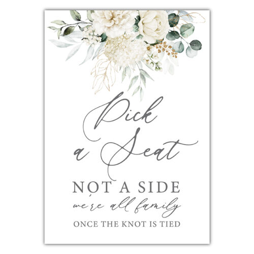 Choose A Seat Sign - Charcoal Flower