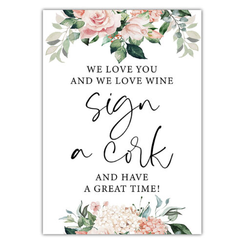 Guestbook Wine Cork Sign - Ivory