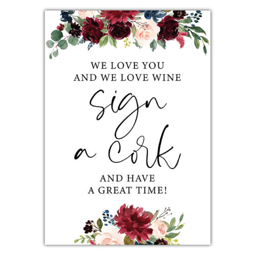 Guestbook Wine Cork Sign - Charcoal
