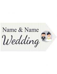 Wedding Road Sign - Light Stripe