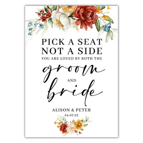 Seating Sign - Coral