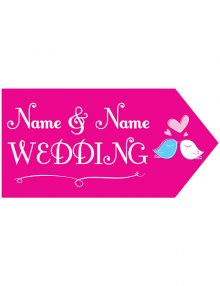 Wedding Road Sign - Pink Birds