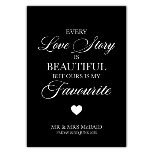 Every Love Story Is Beautiful Sign - Chalk