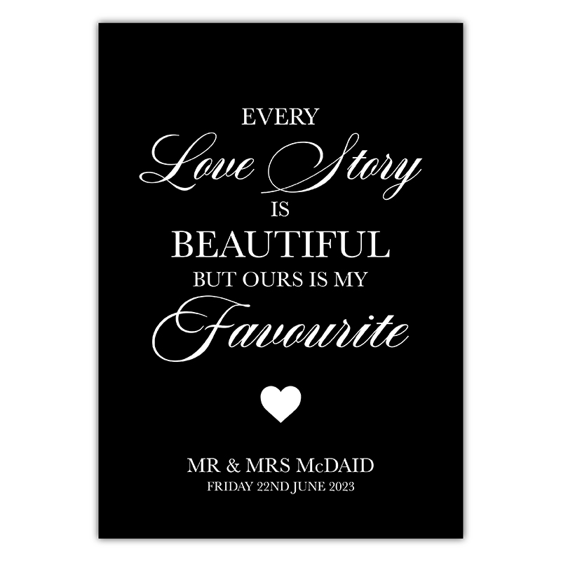 Every Love Story Is Beautiful Sign - Chalk