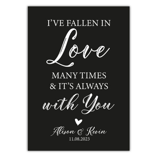 I've Fallen In Love Sign - Chalk